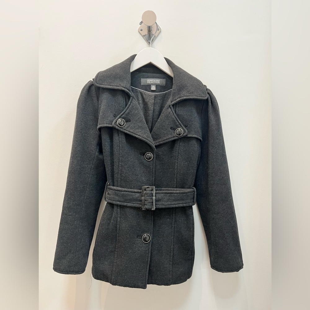 Kenneth Cole Reaction Dark Gray Peacoat Size M-Medium EUC